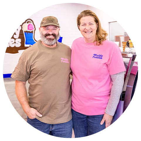 Andrew and Rusti Wood, owners of Muddy Puddles Andrew and Rusti Wood, owners of Muddy Puddles